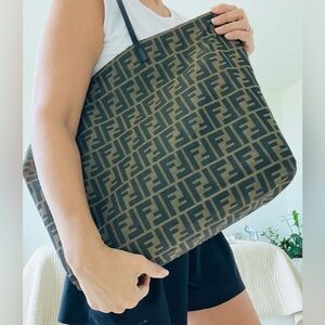 Authentic vintage Fendi zucca tote large